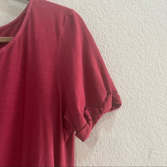 Peruvian Connection Lydia Tunic Dress Sz M Rustic Red Pima Cotton Boho Casual - Picture 3 of 6
